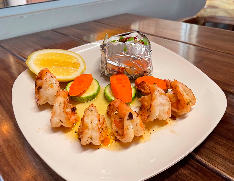 Platillo de camarones en San Felipe
